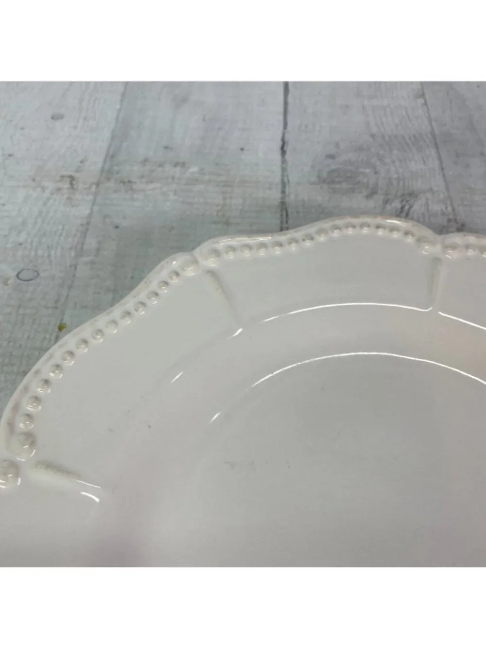 Chris Madden JCPenny ADALINA Ivory Embossed Stoneware Salad Lunch Plates Set 4